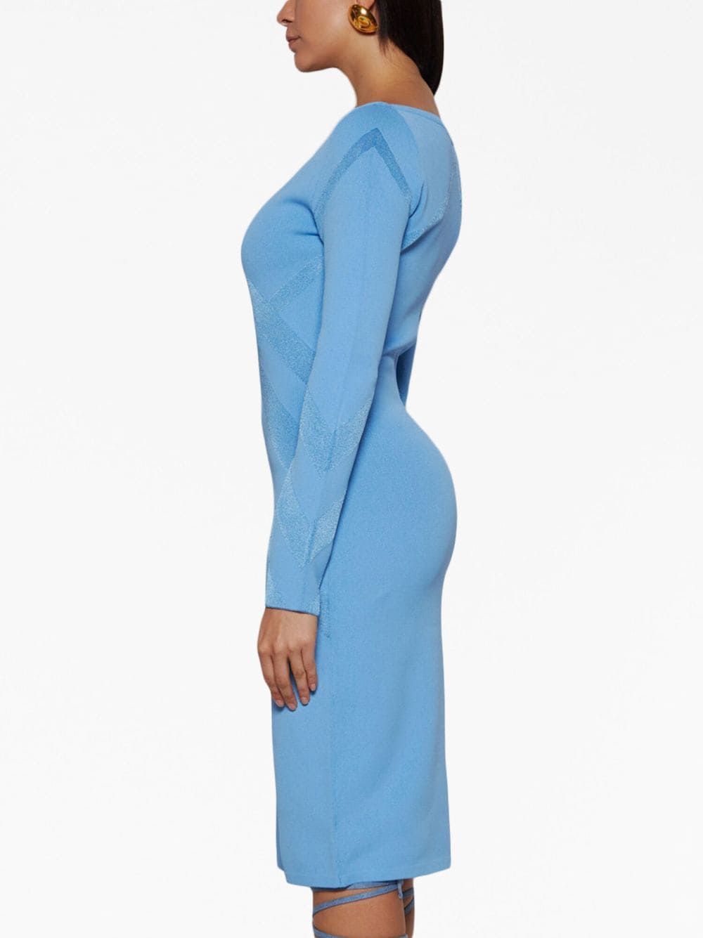 Burberry  chevron-jacquard fitted dress