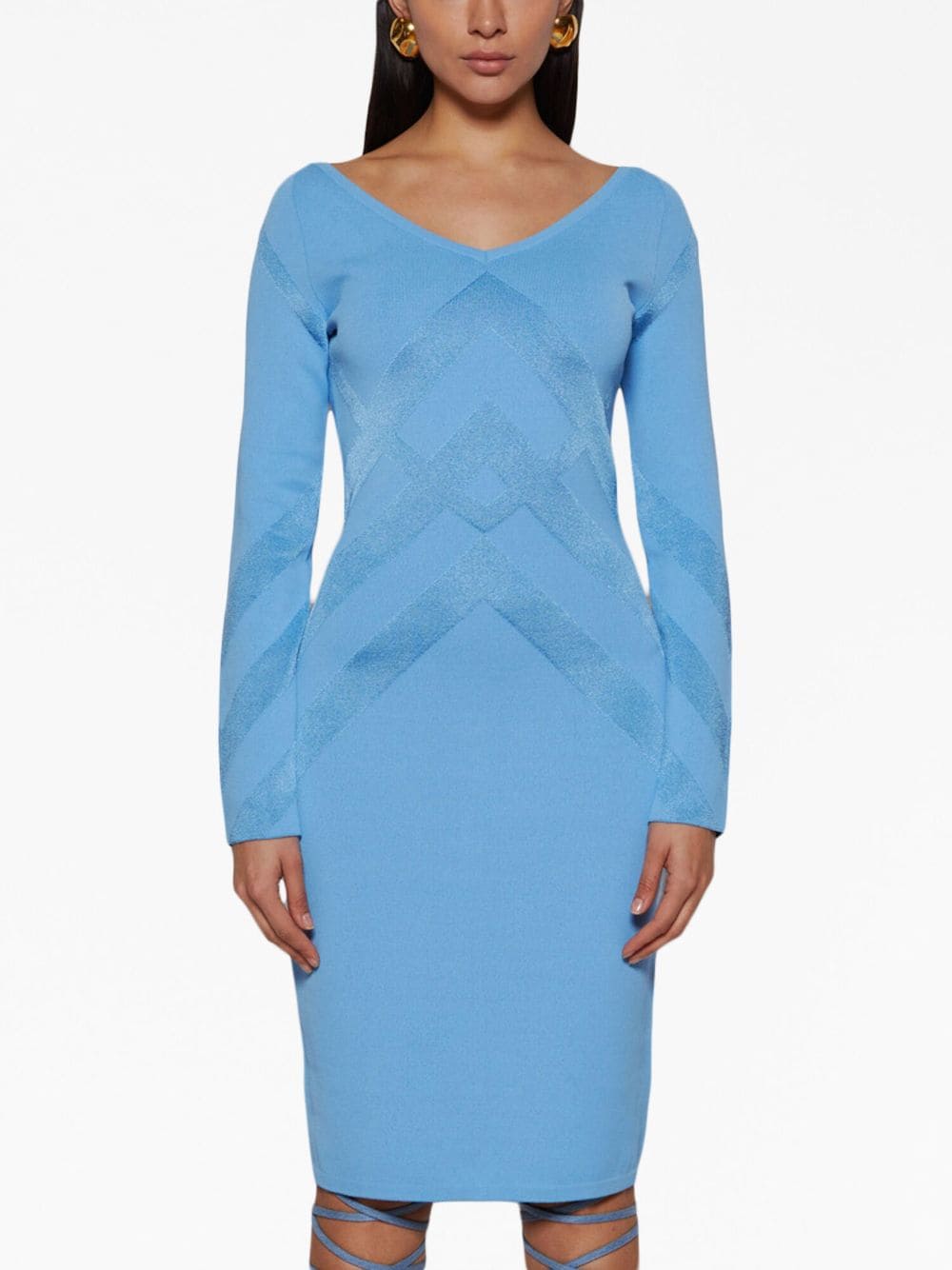Burberry  chevron-jacquard fitted dress
