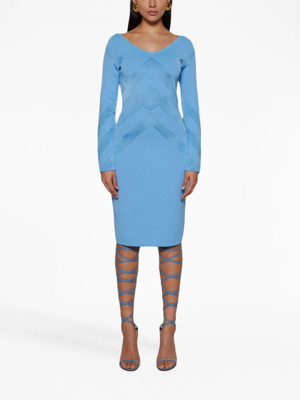Burberry  chevron-jacquard fitted dress