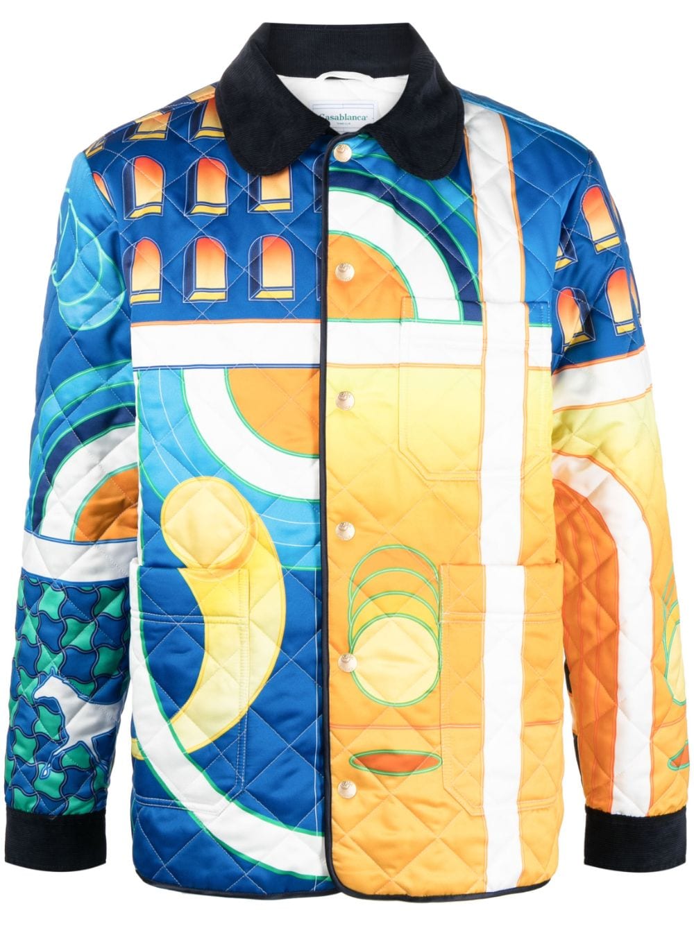 Casablanca Paysage-print quilted jacket