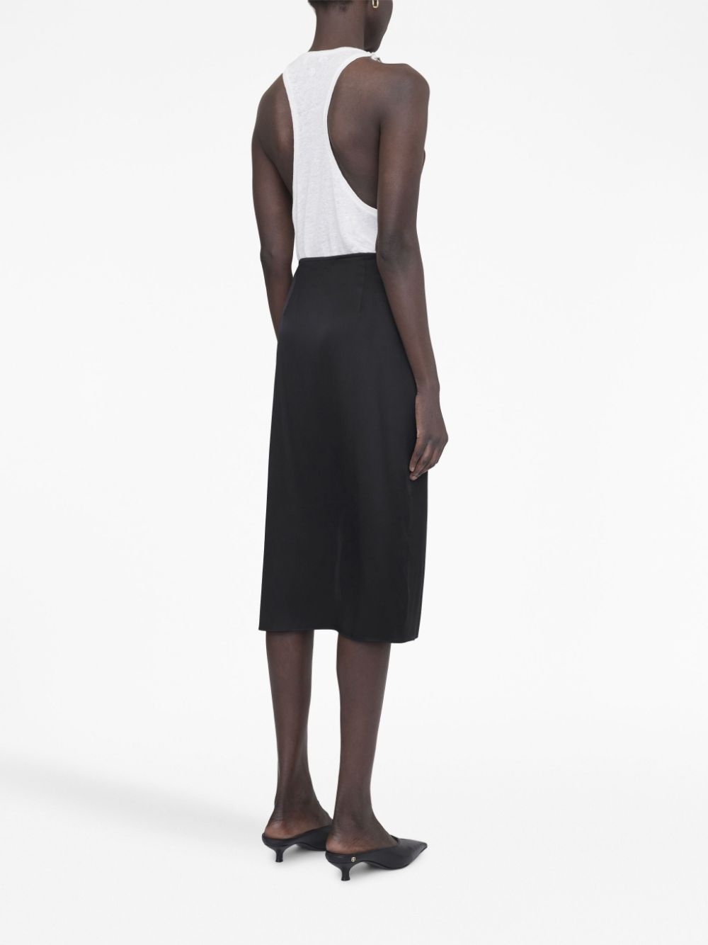 ANINE BING  Jolin silk midi skirt