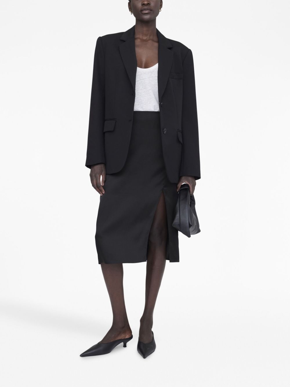 ANINE BING  Jolin silk midi skirt