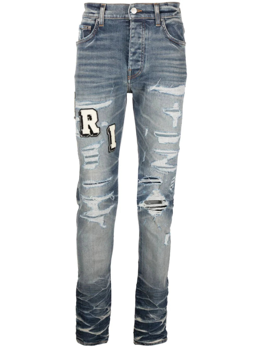 AMIRI  Varsity ripped skinny jeans