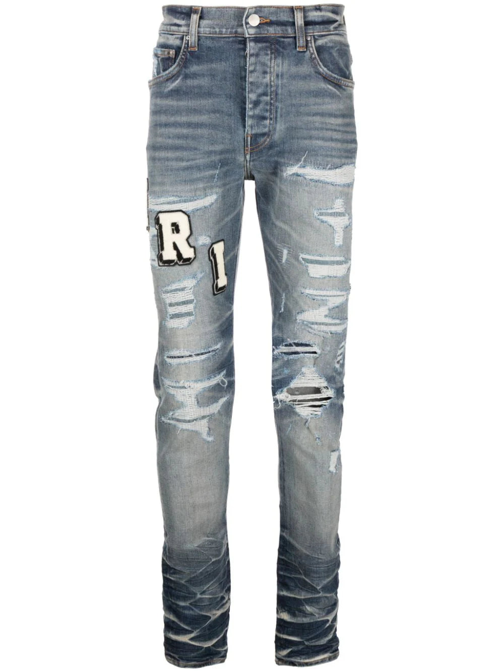 AMIRI  Varsity ripped skinny jeans