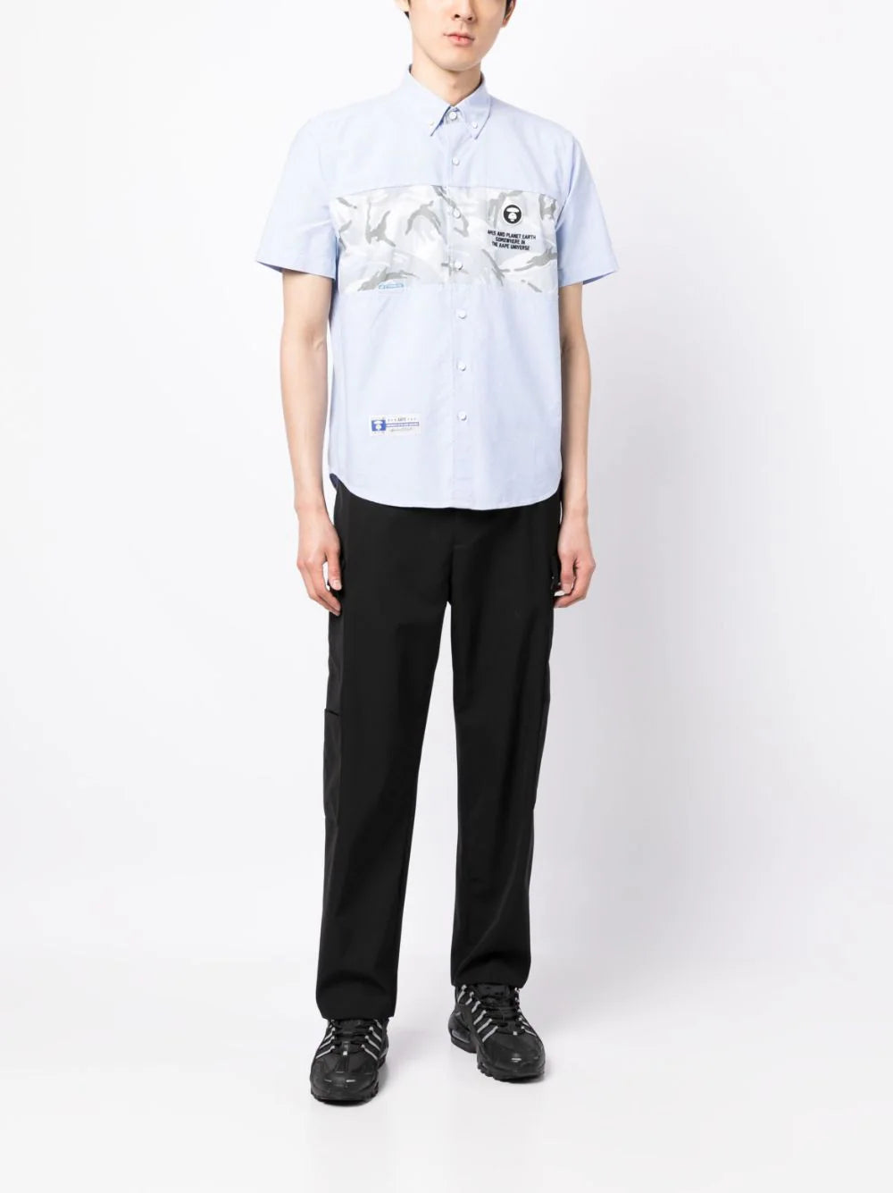 AAPE BY *A BATHING APE® camouflage-print logo-patch shirt