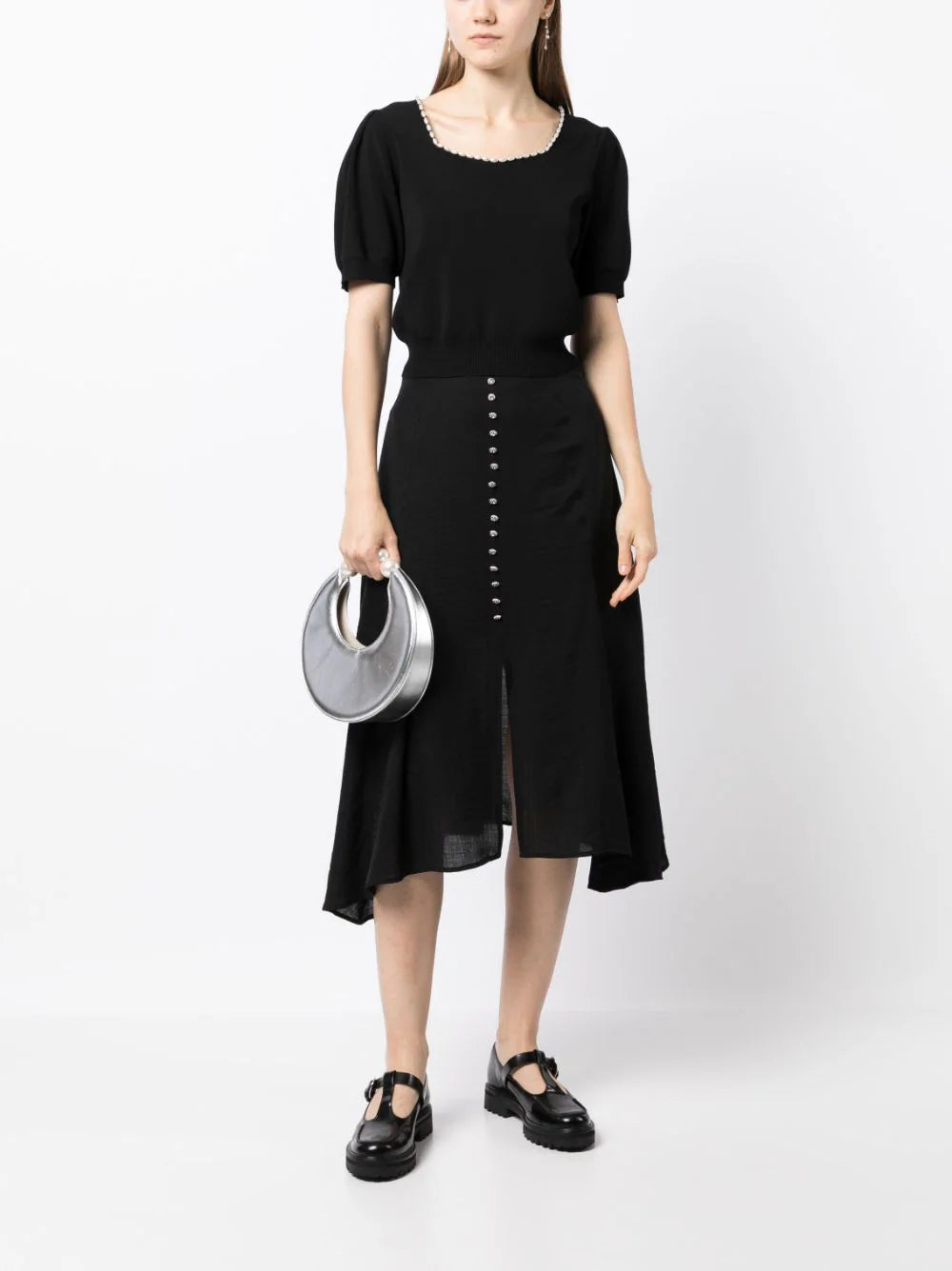 b+ab button-embellished pleated skirt - Image 2