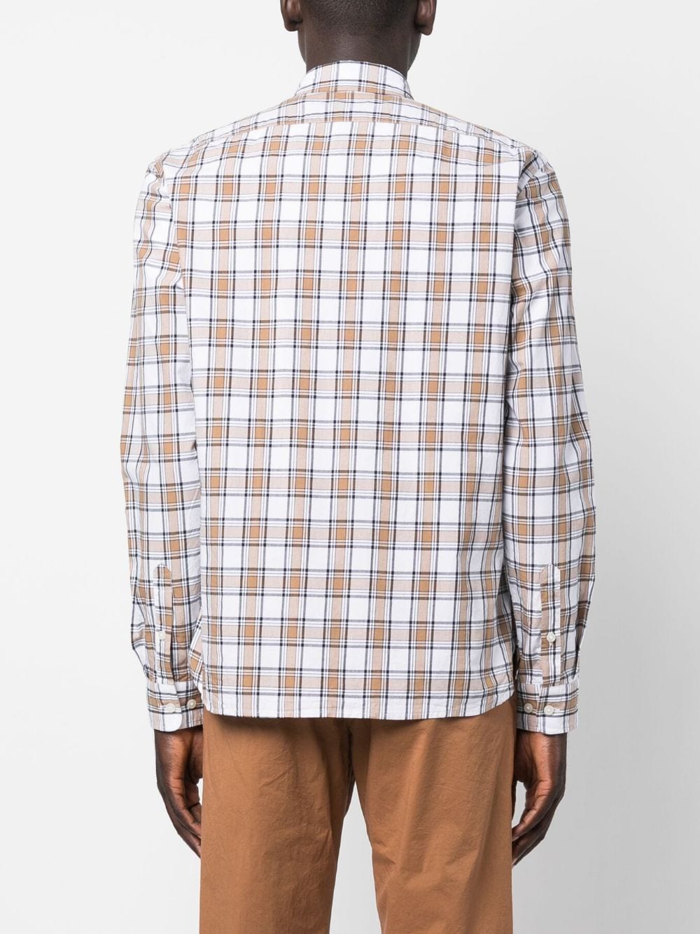 BOSS long-sleeve checkered shirt