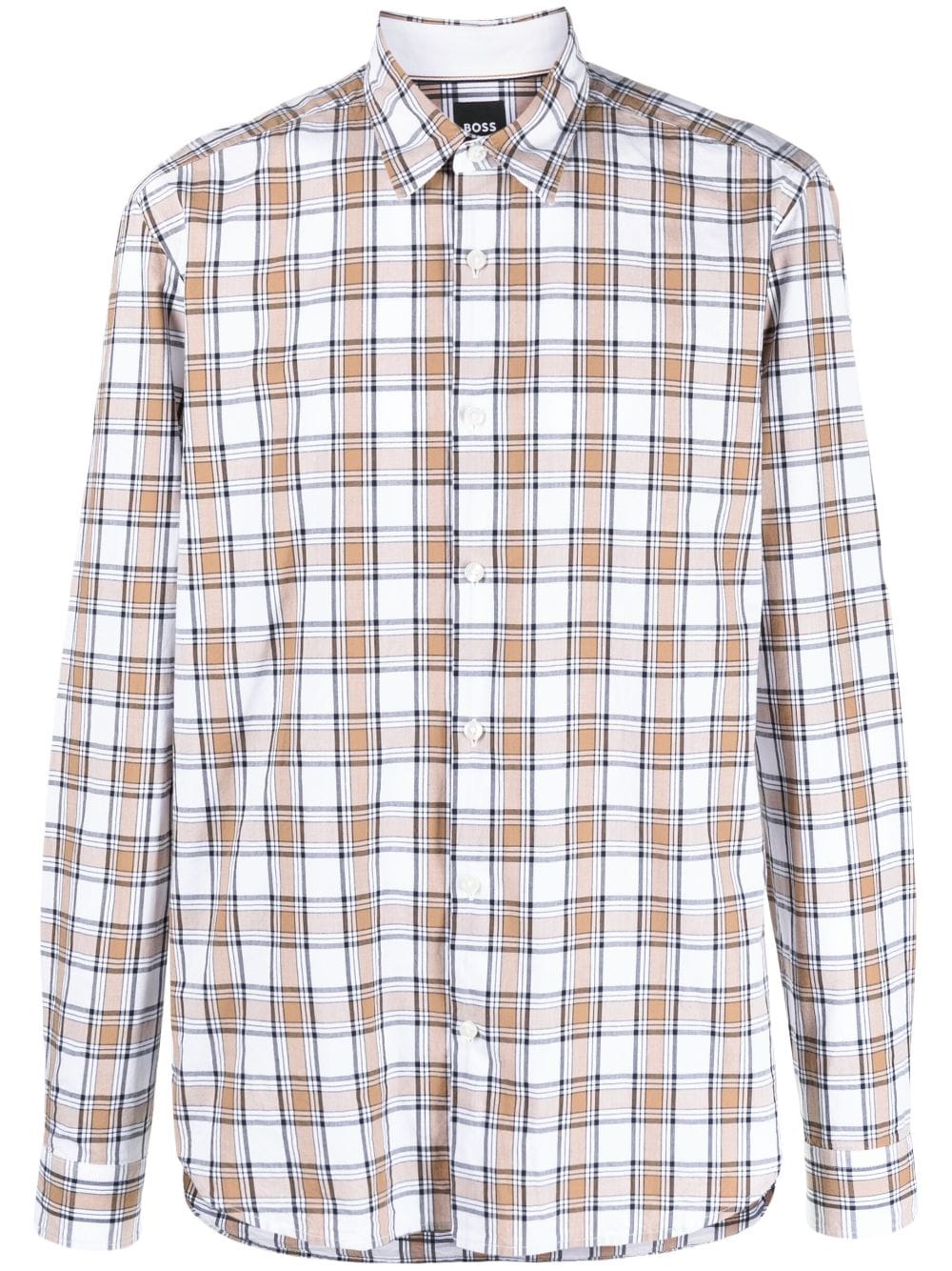 BOSS long-sleeve checkered shirt