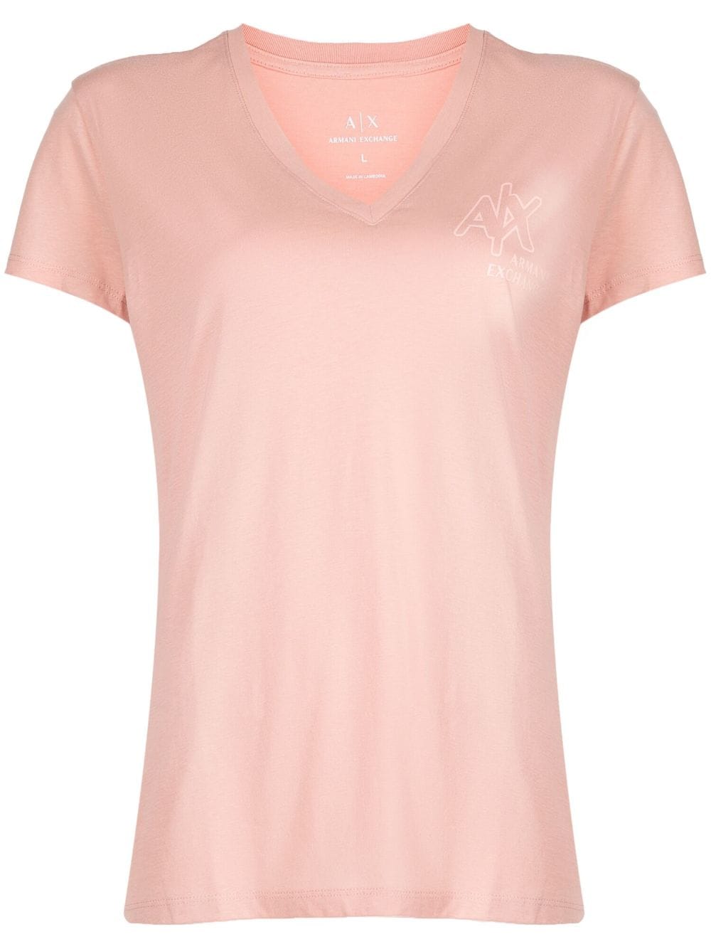 Armani Exchange  logo print U-neck T-shirt
