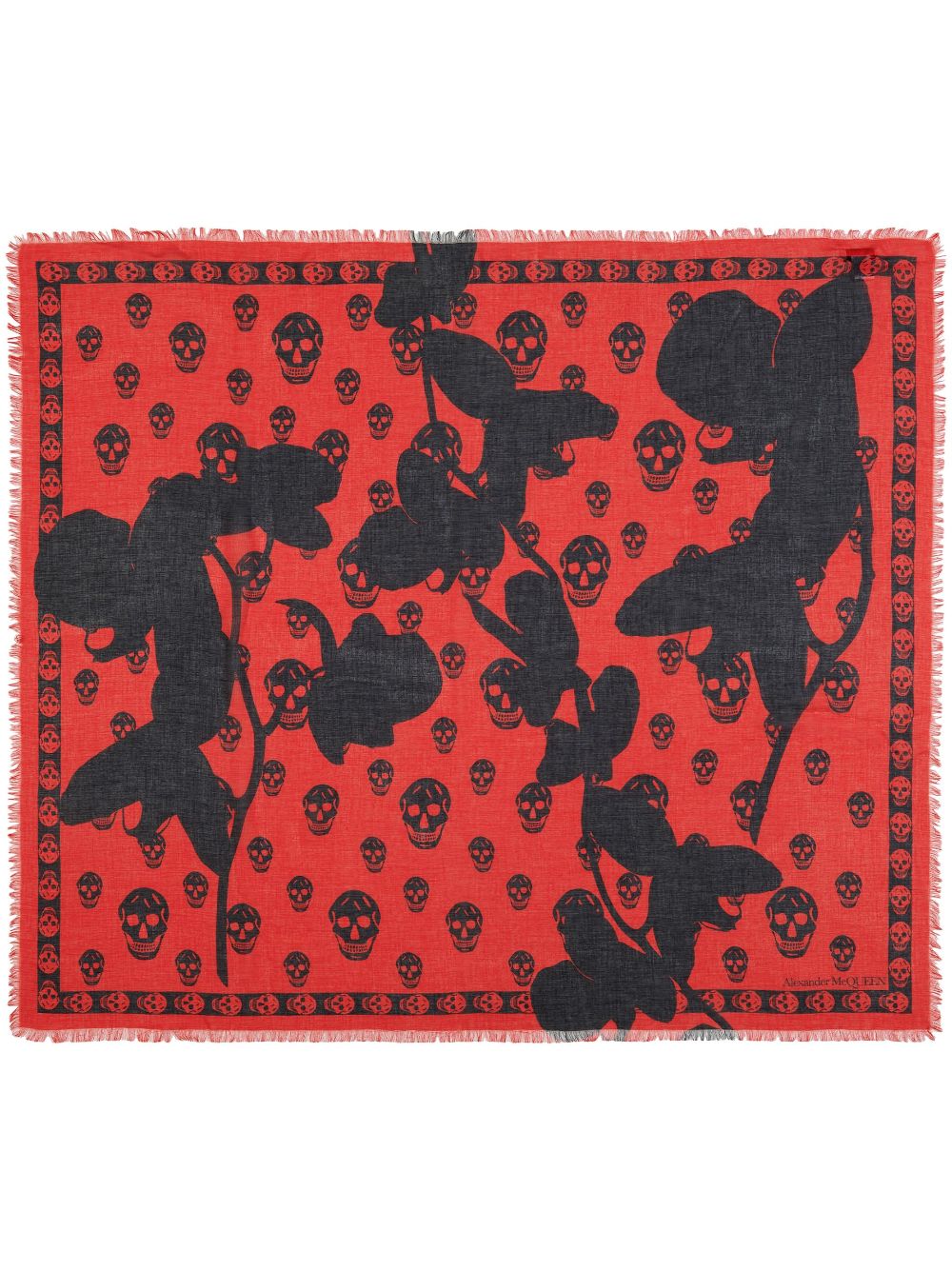 Alexander McQueen  Skull orchid-print scarf