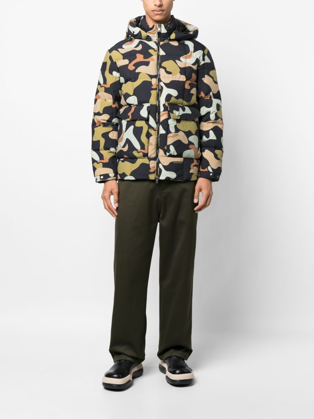 Woolrich  abstract-print padded jacket