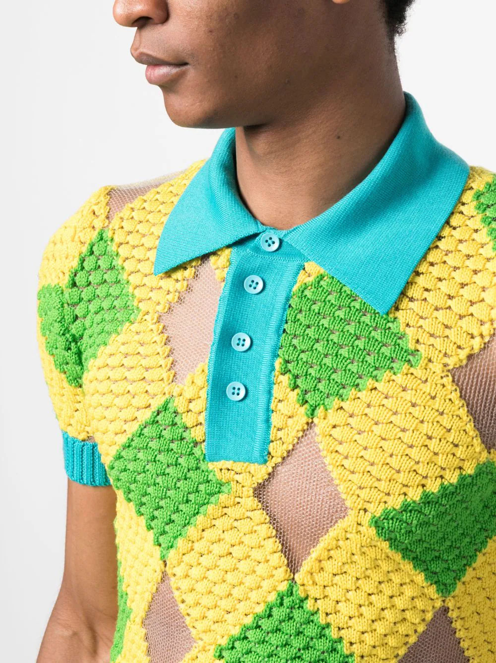 Botter  geometric-pattern knitted polo shirt