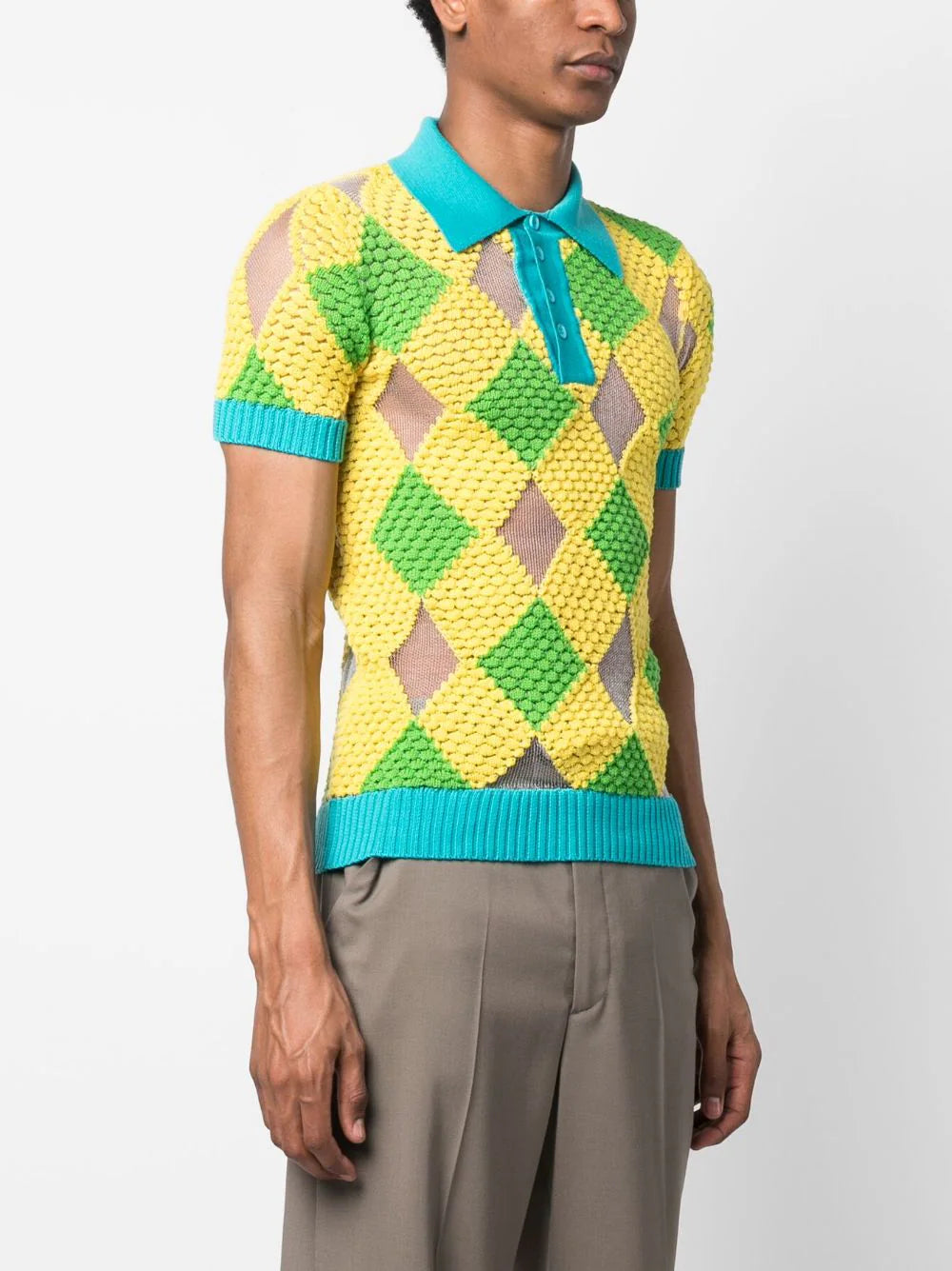 Botter  geometric-pattern knitted polo shirt