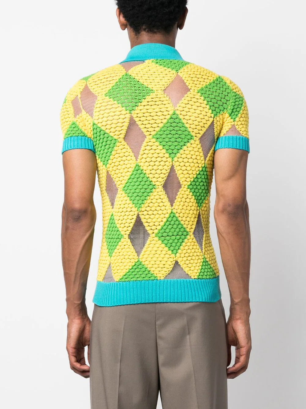 Botter  geometric-pattern knitted polo shirt