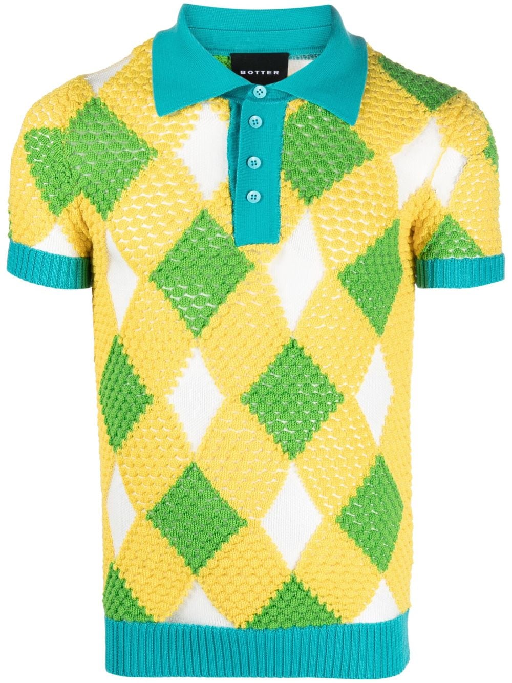 Botter  geometric-pattern knitted polo shirt