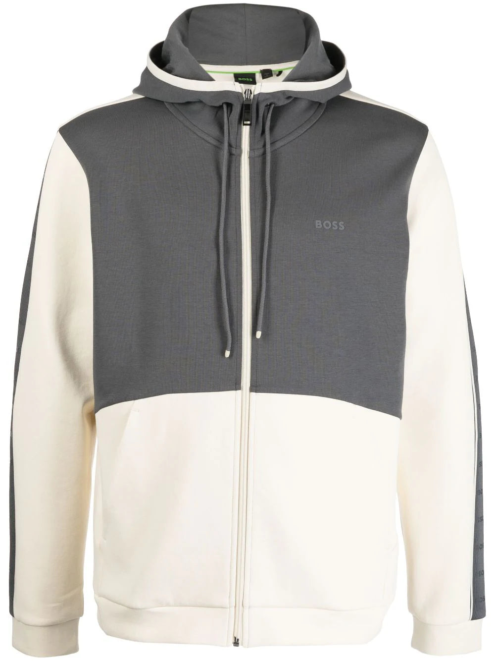 BOSS  Saggy 1 logo -print zipped hoodie
