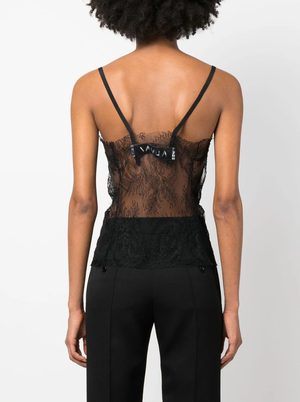 Almaz  lace-panel silk cami top