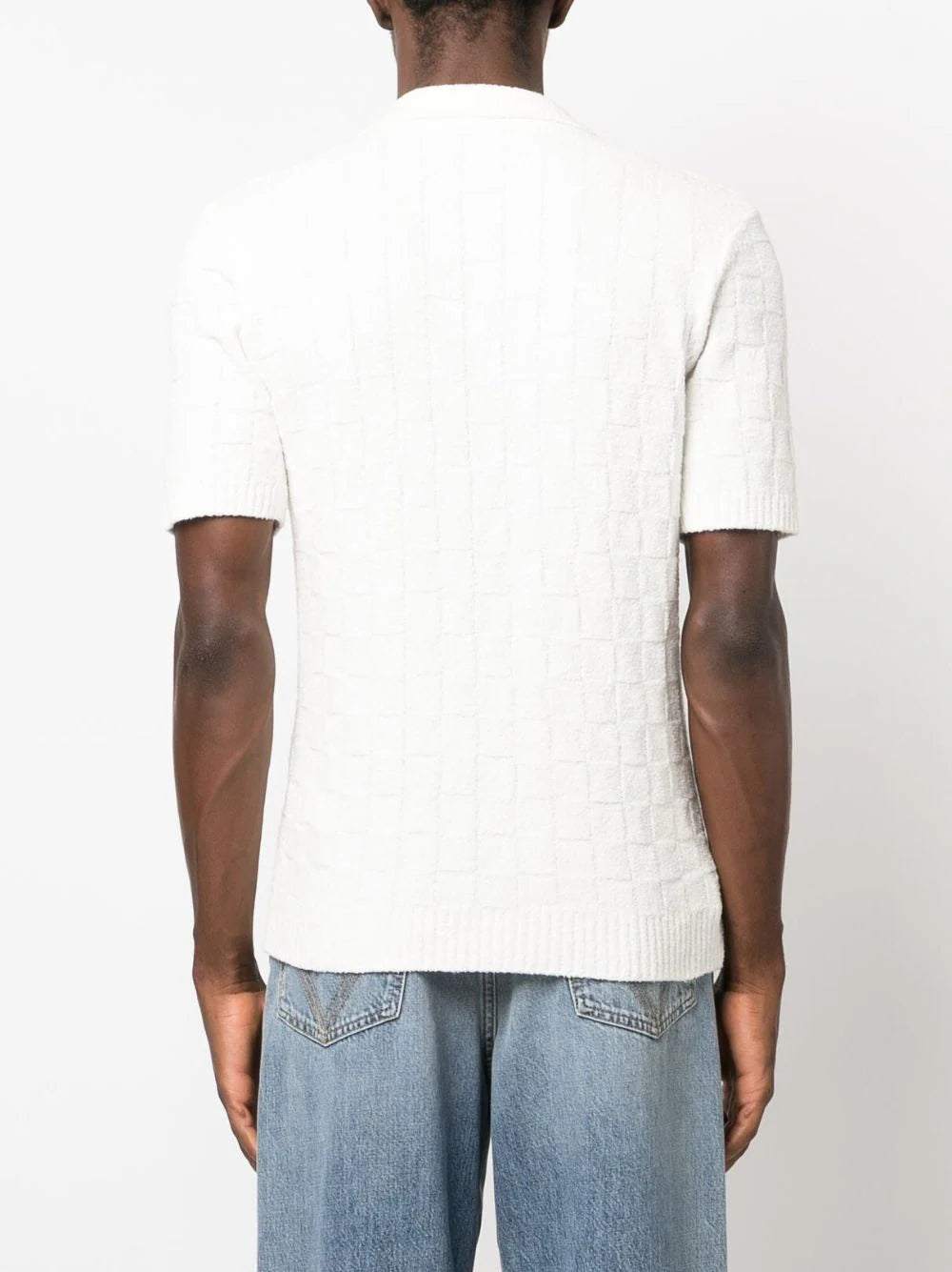 Casablanca  logo-embroidered bouclé polo shirt