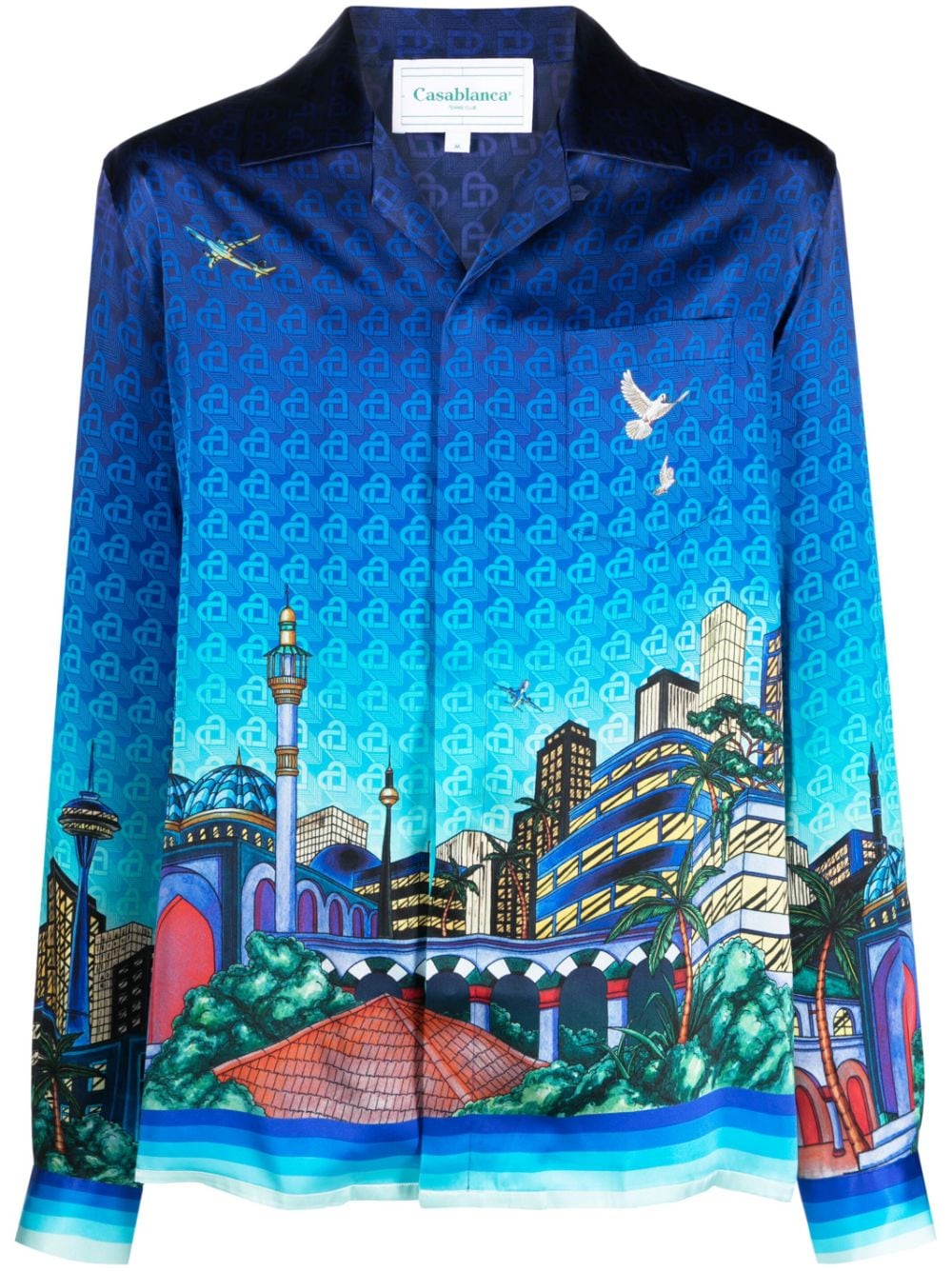 Casablanca  Cuban-collar silk shirt