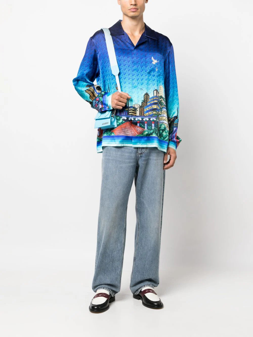 Casablanca  Cuban-collar silk shirt