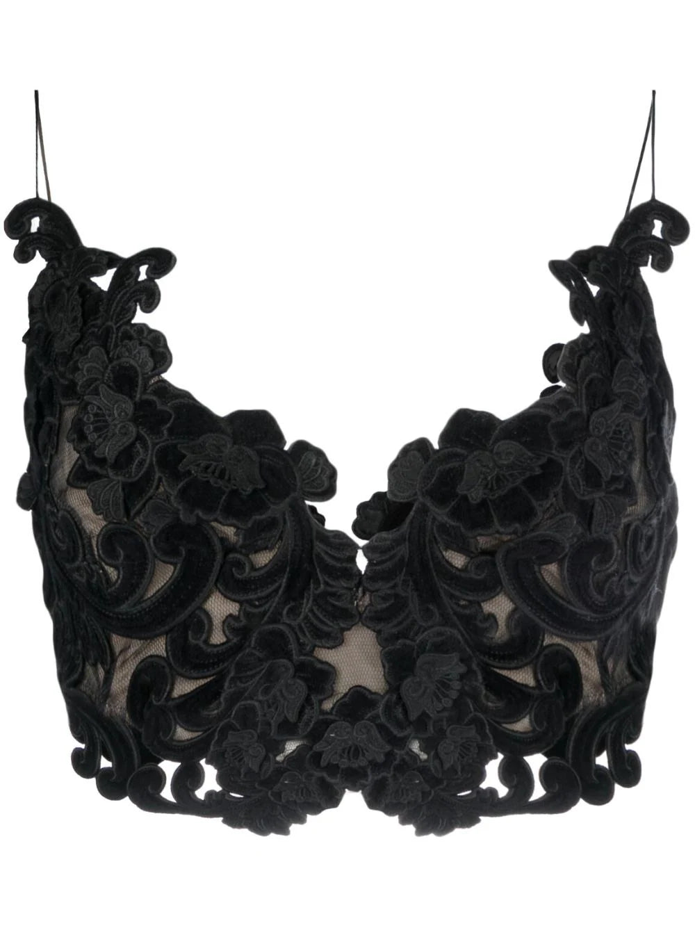 ZIMMERMANN Sensory embroidered-velvet bustier top