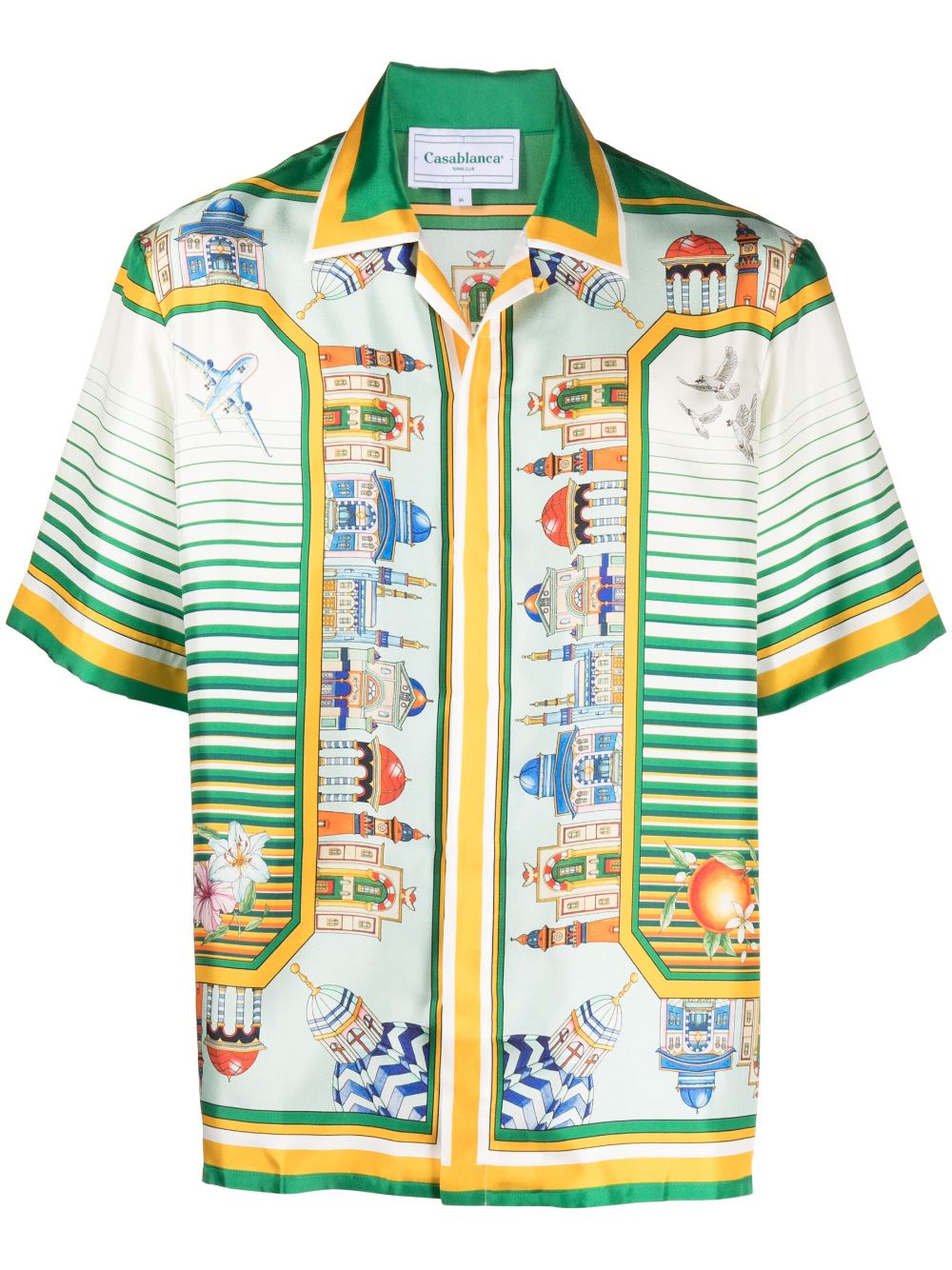Casablanca graphic-print silk shirt
