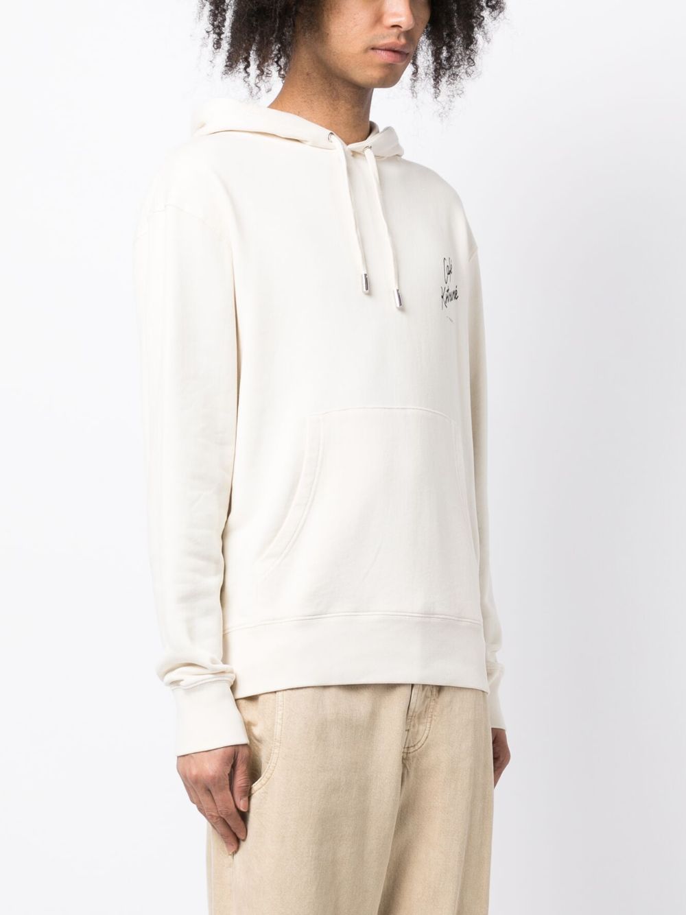 CAFÉ KITSUNÉ logo-print cotton hoodie
