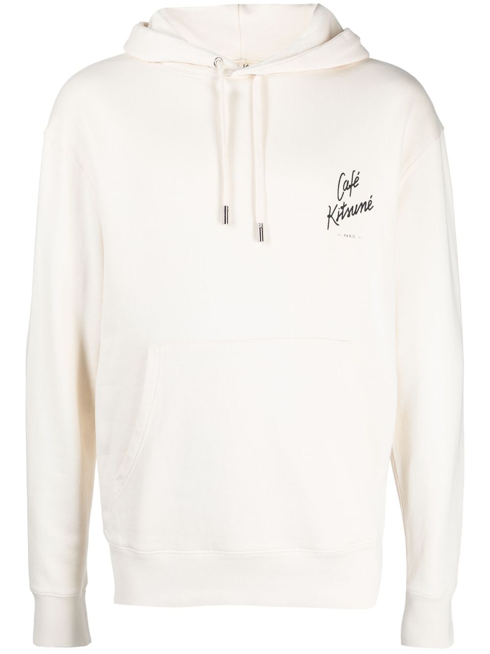 CAFÉ KITSUNÉ  logo-print cotton hoodie