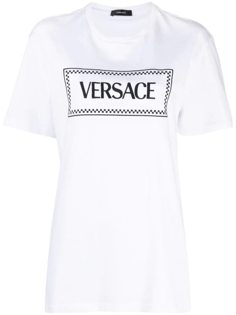 Versace  logo-embroidered cotton T-shirt