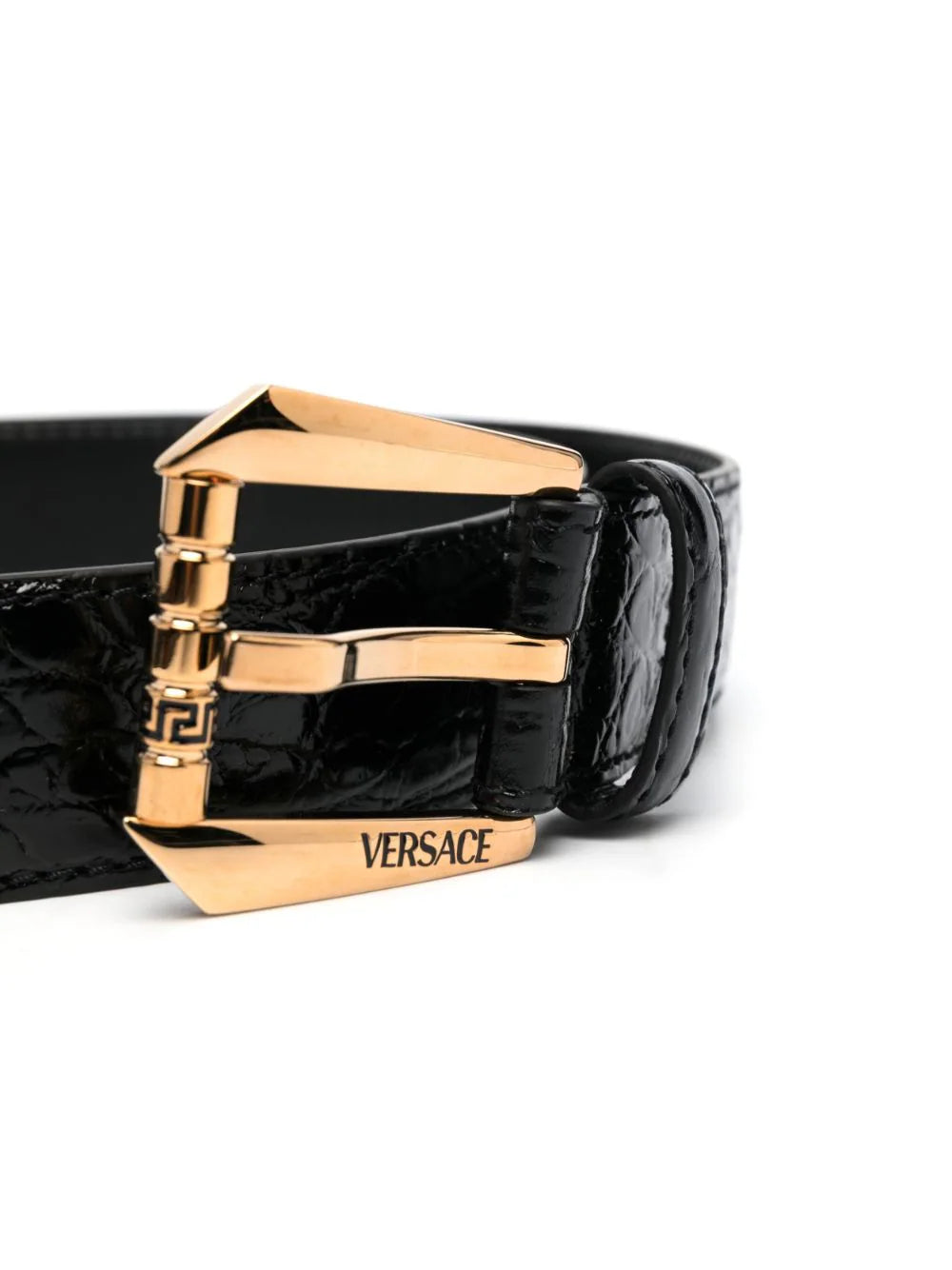 Versace  crocodile-embossed leather belt