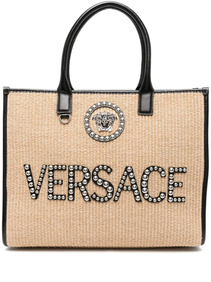 Versace  large La Medusa embellished tote bag