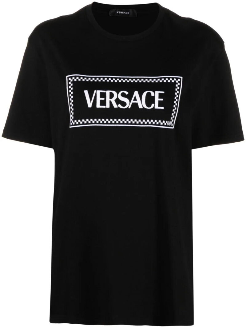 Versace  logo-embroidered cotton T-shirt