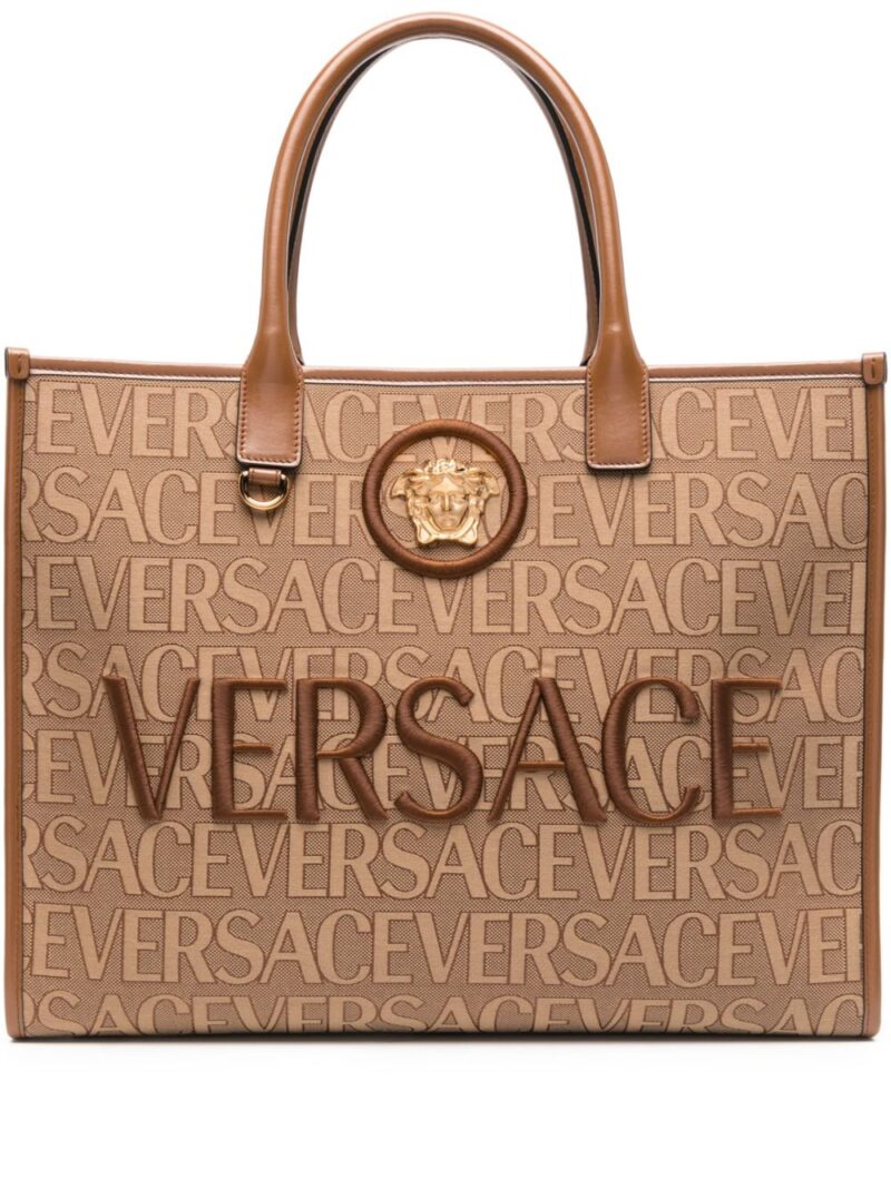 Versace  large Versace Allover-jacquard tote bag