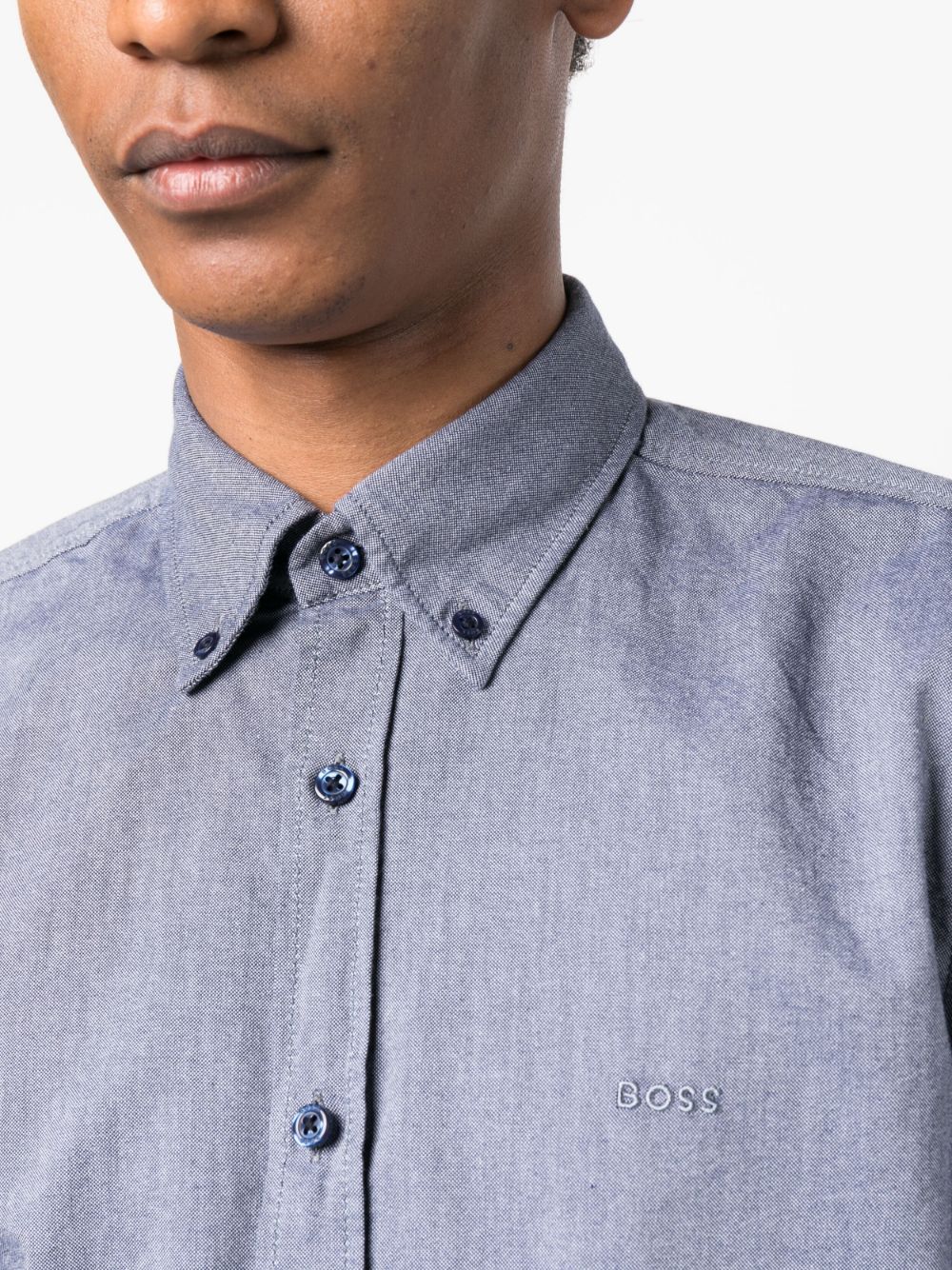 BOSS embroidered-logo detail shirt