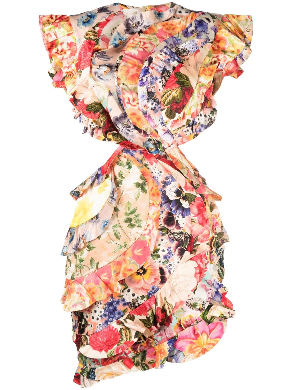 ZIMMERMANN  Spliced floral-print mini dress