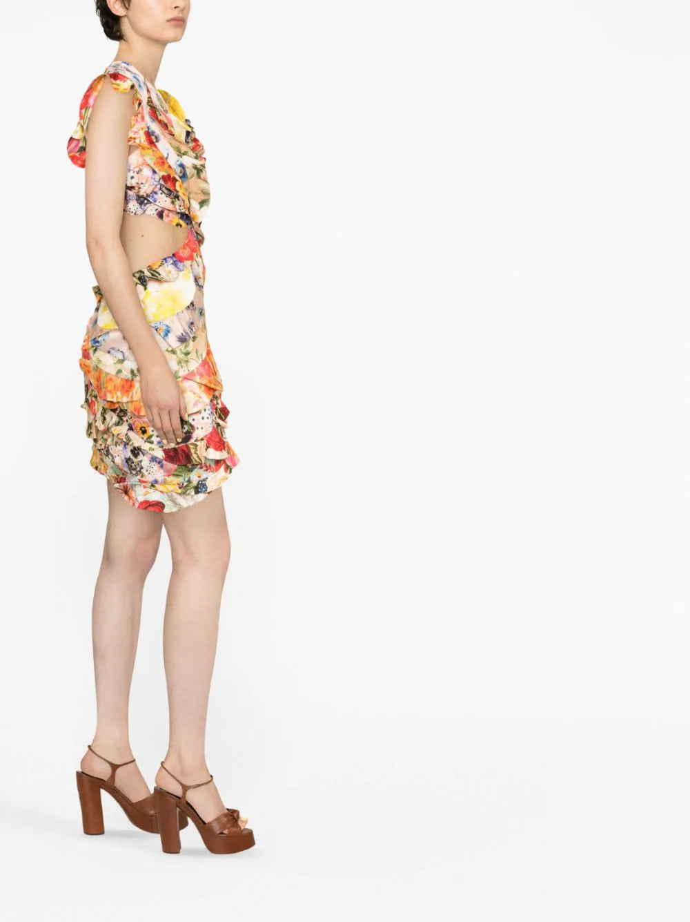 ZIMMERMANN  Spliced floral-print mini dress