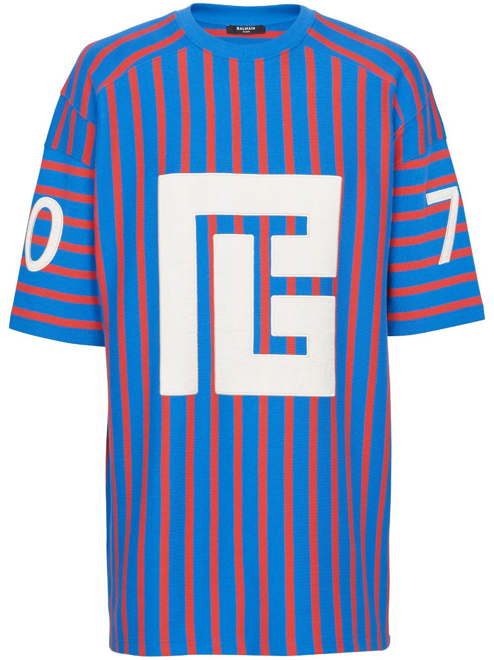 Balmain  Maxi PB-print striped T-shirt