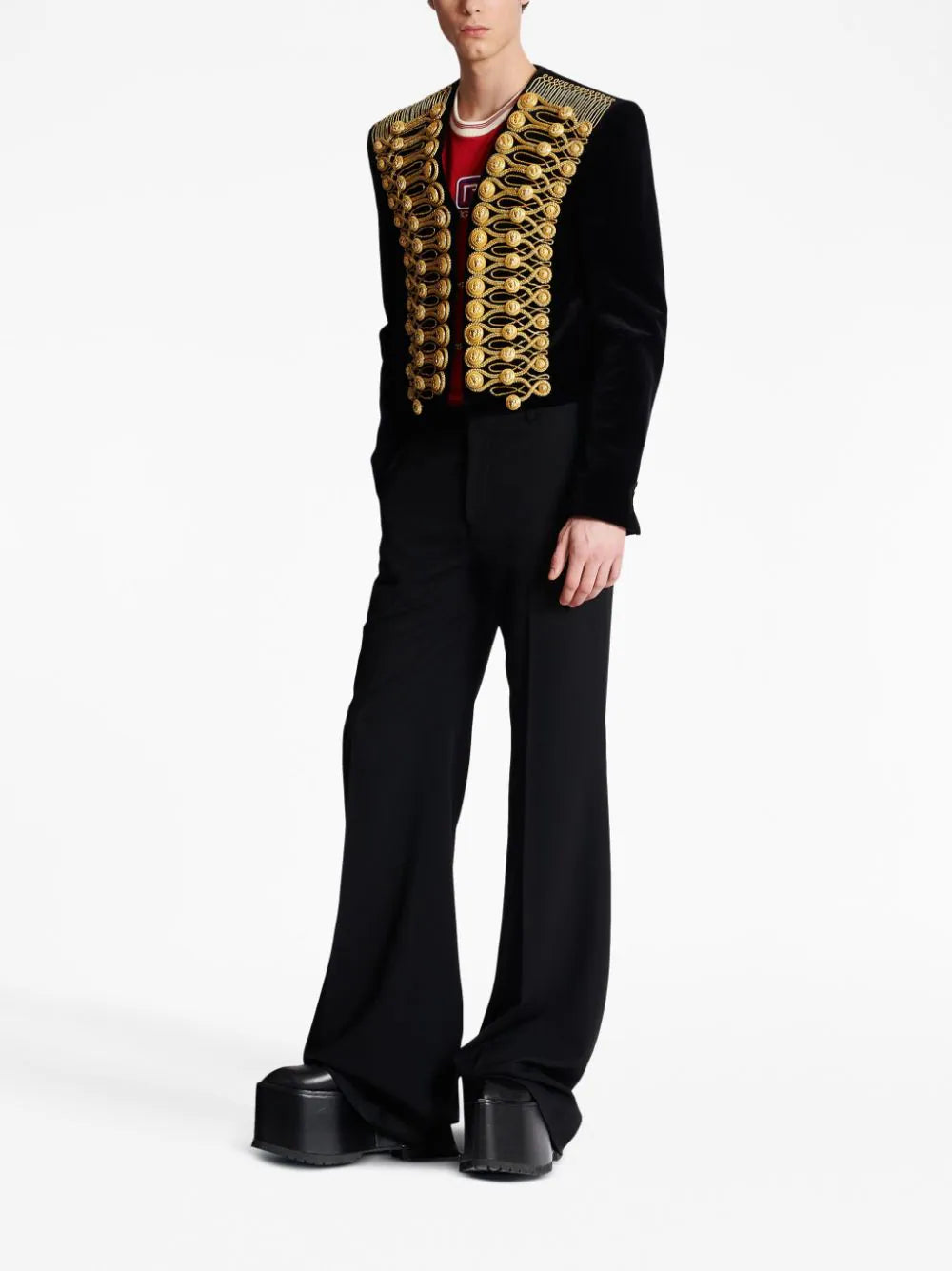 Balmain fully-embroidered velvet jacket
