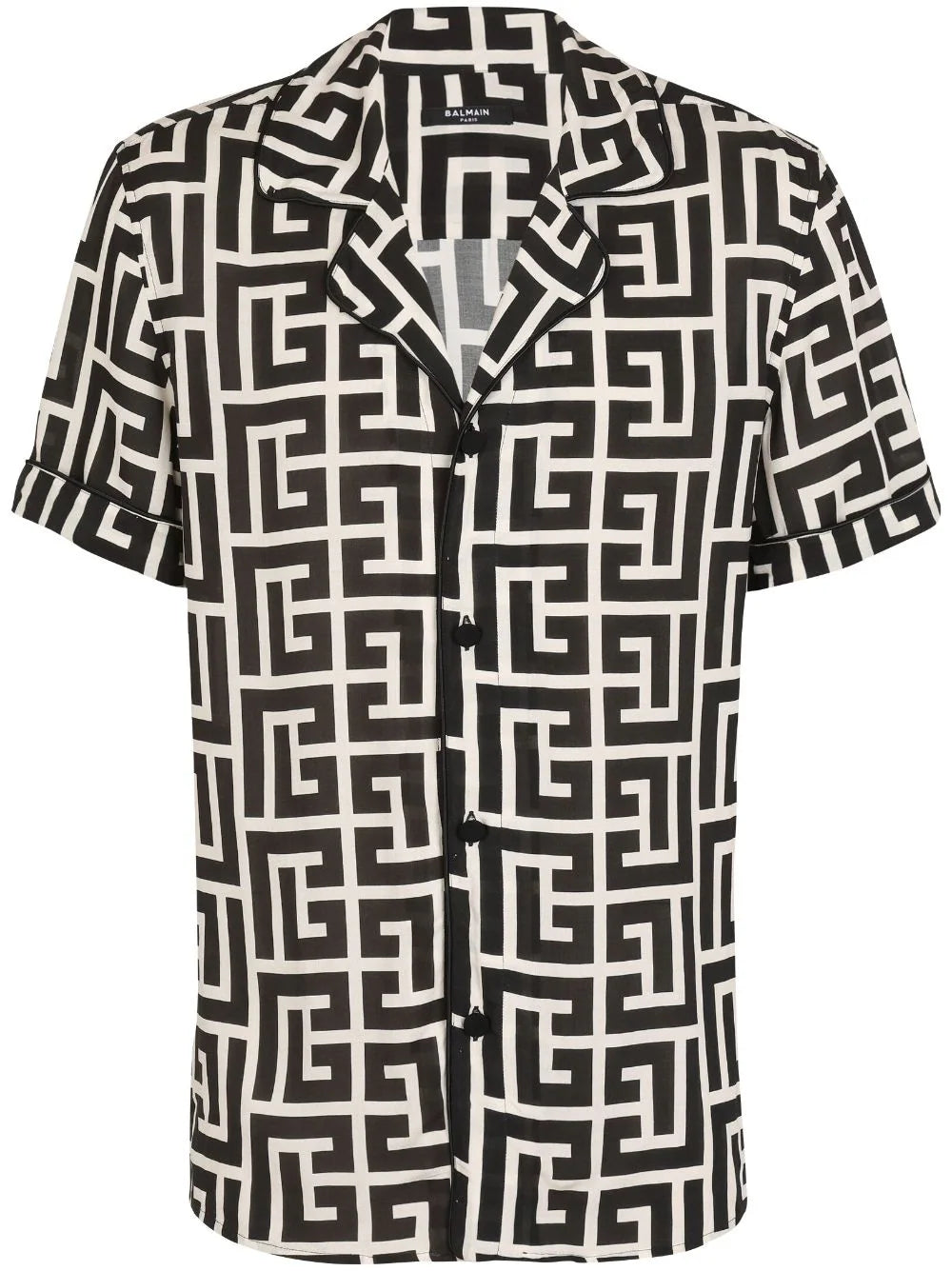 Balmain  monogram-print short-sleeve shirt
