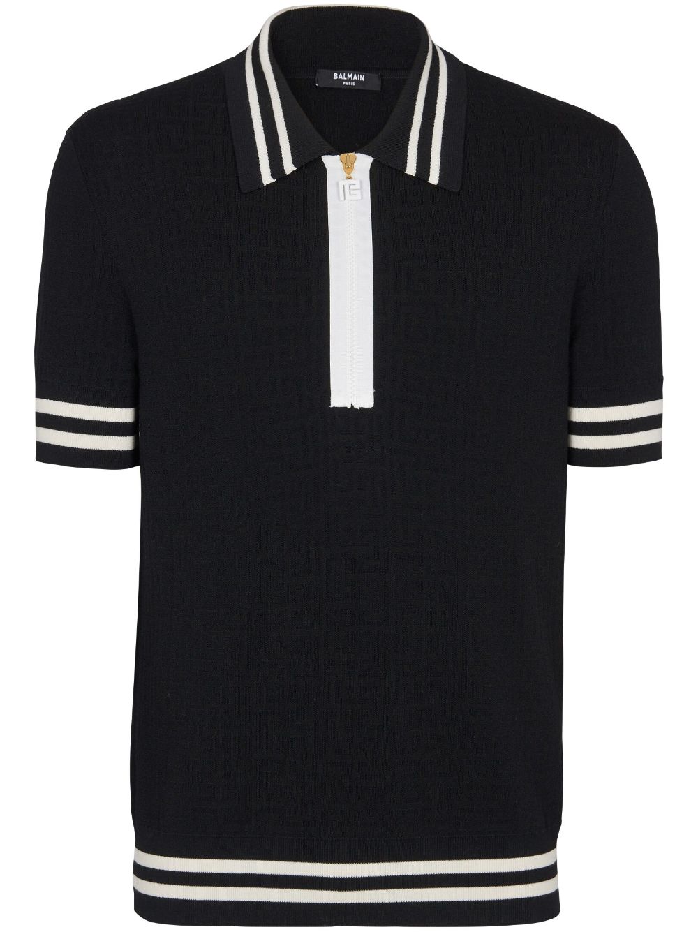 Balmain  monogram-jacquard polo shirt