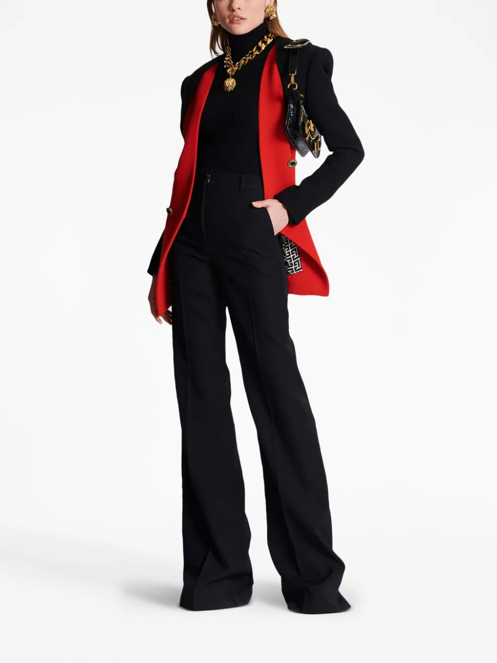 Balmain  wool flared trousers