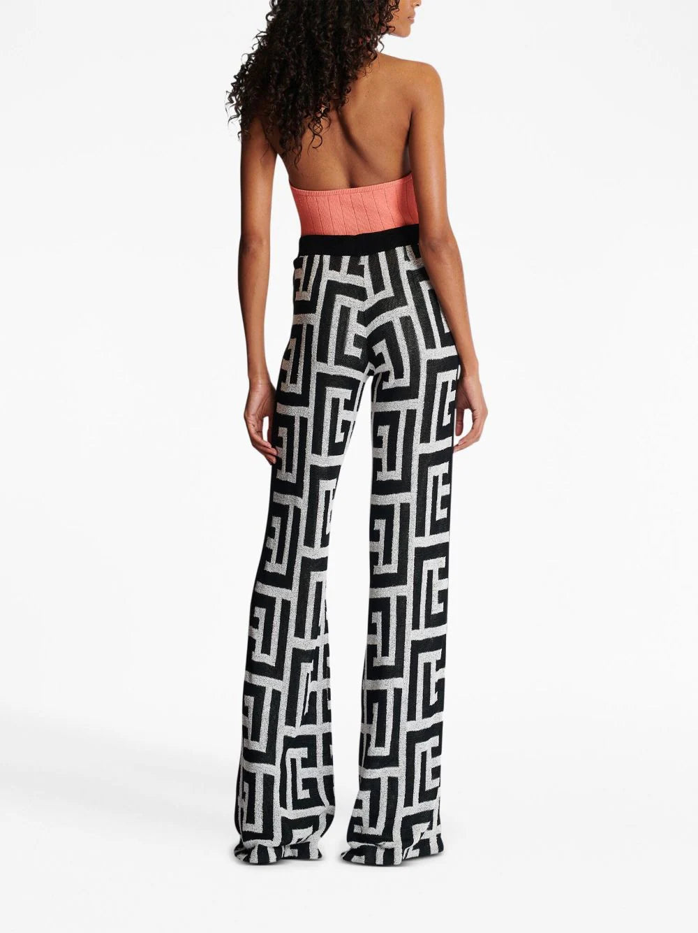 Balmain  monogram-pattern straight trousers
