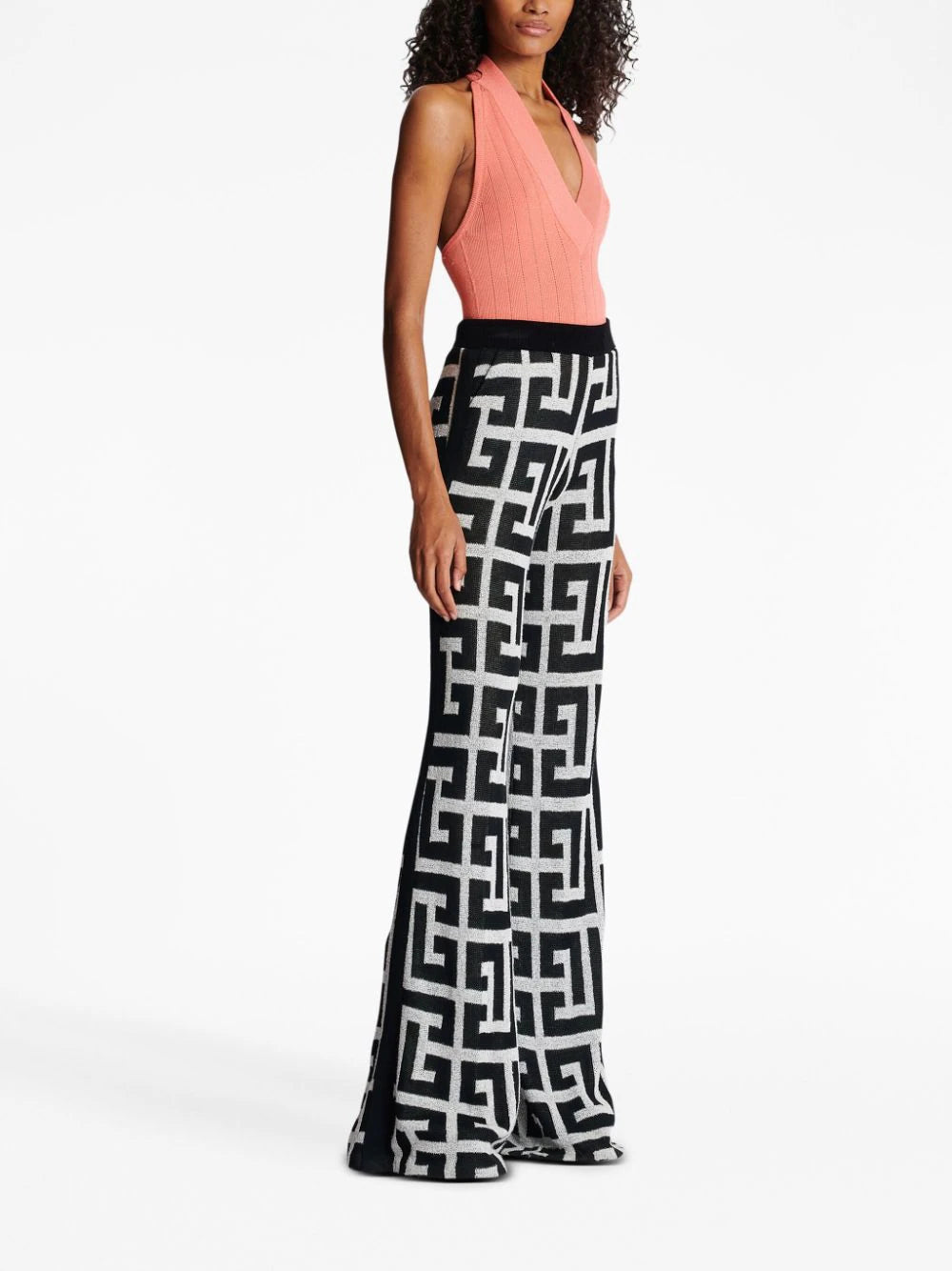 Balmain  monogram-pattern straight trousers