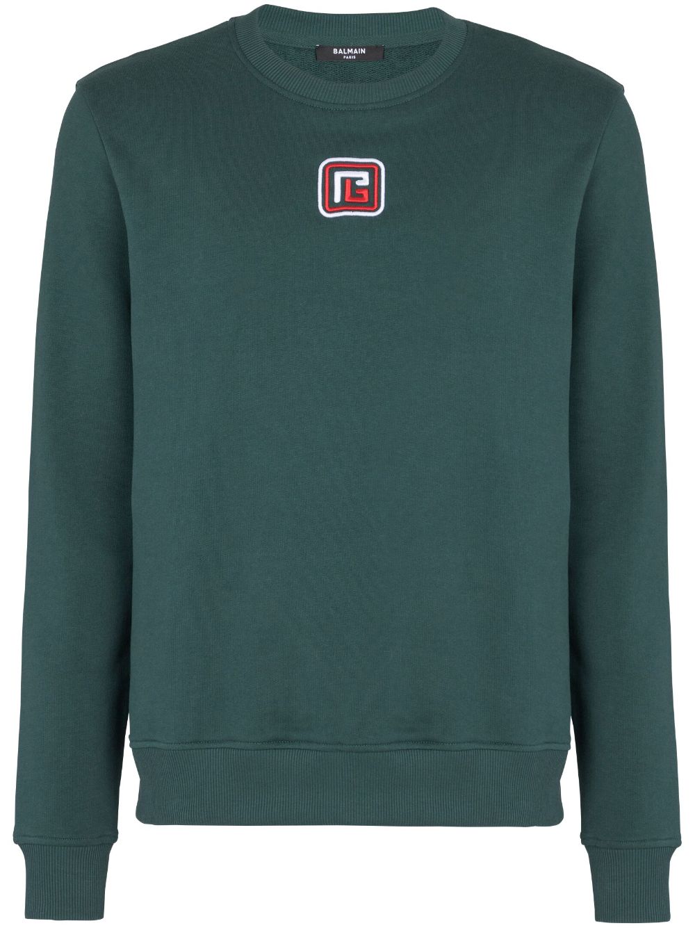 Balmain  logo-embroidery cotton sweatshirt