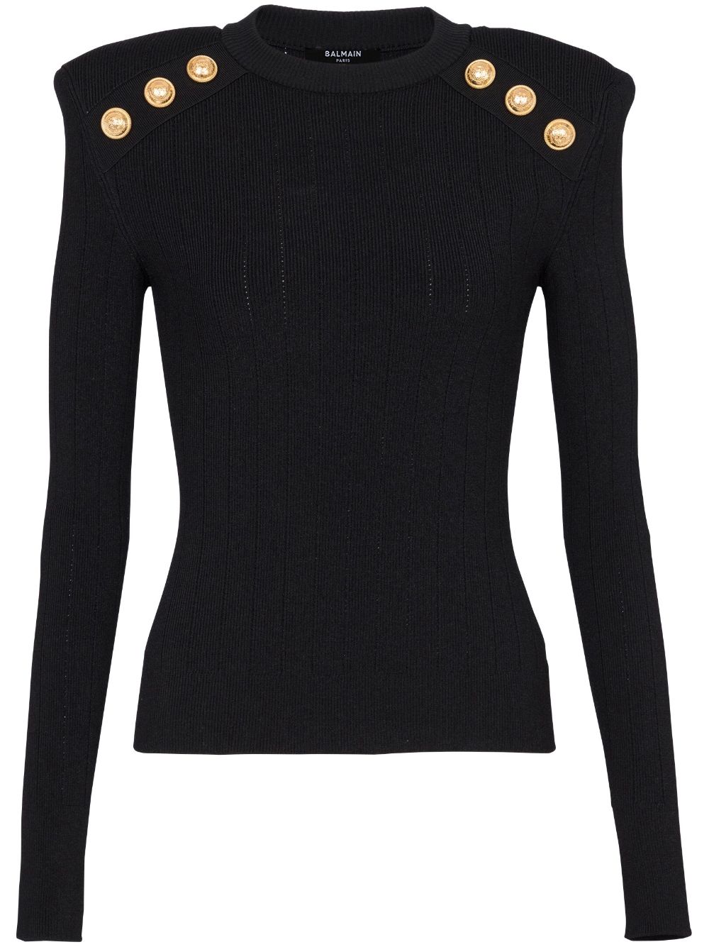 Balmain  button-embellished round neck jumper