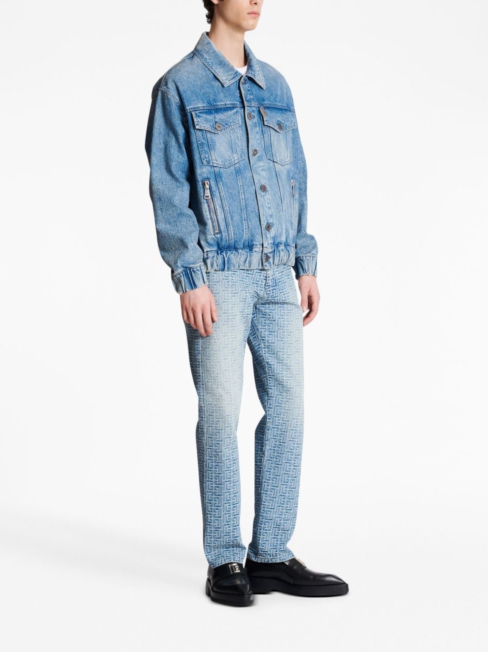 Balmain 70s logo-patch denim jacket