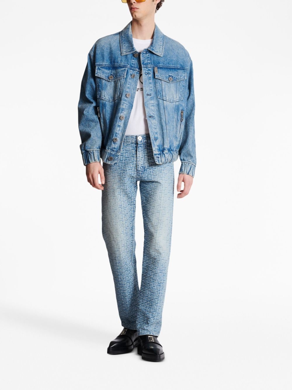 Balmain 70s logo-patch denim jacket