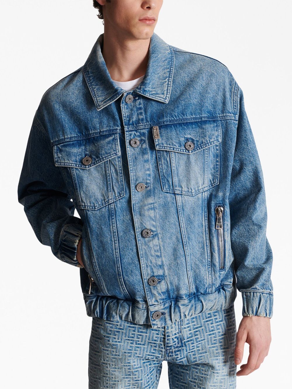 Balmain 70s logo-patch denim jacket