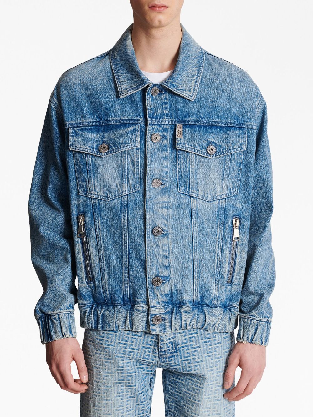 Balmain 70s logo-patch denim jacket