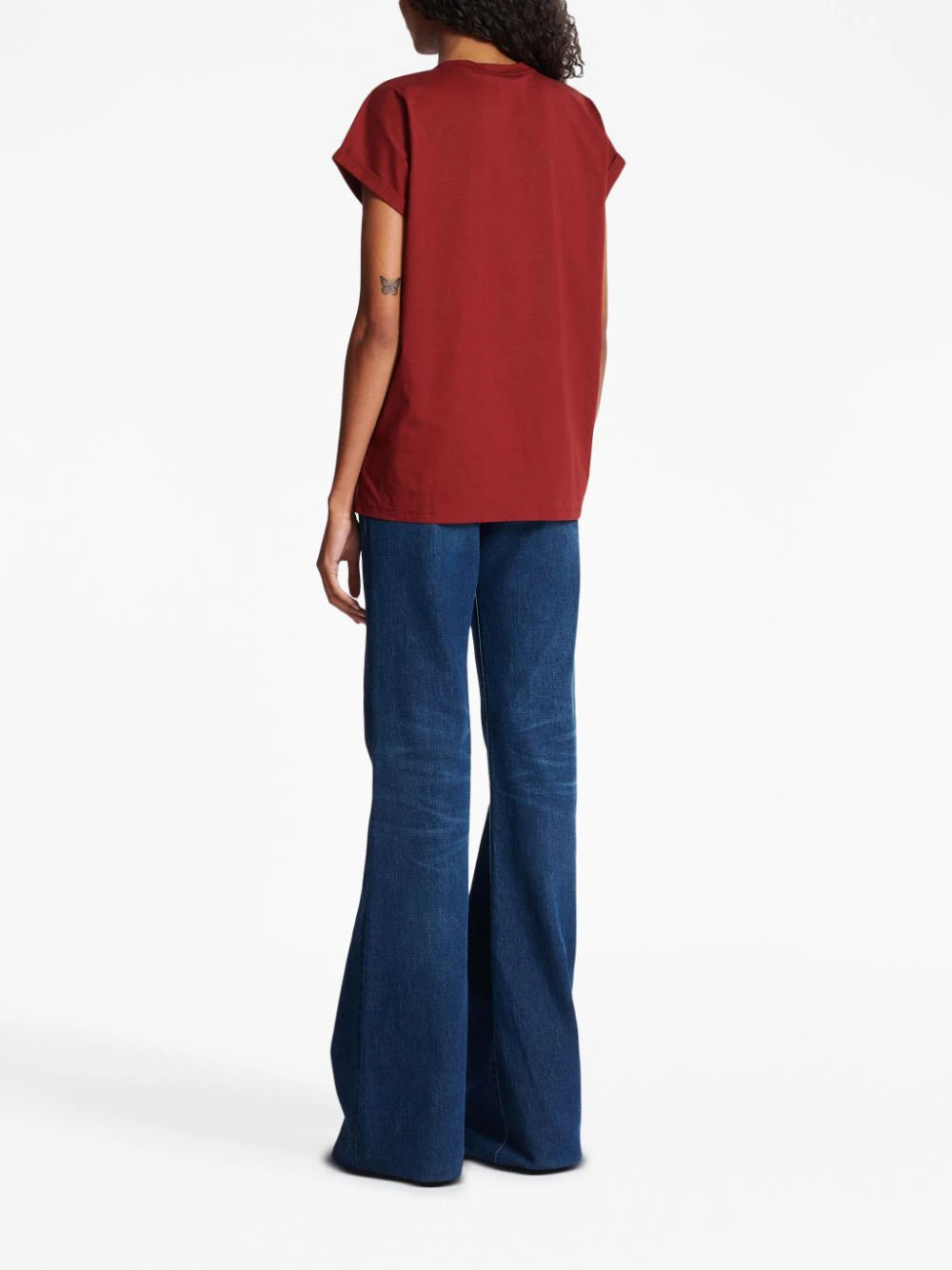Balmain flocked-logo organic-cotton T-shirt